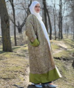 Signature Muted Parrot Pashmina Abaya – Premium Two Piece Set - Image 2