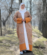 Aurora Mustard Pashmina Abaya Set – Premium 2 Piece Layered Modest Outfit