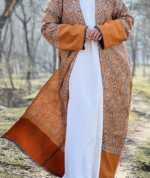 Aurora Mustard Pashmina Abaya Set – Premium 2 Piece Layered Modest Outfit - Image 3