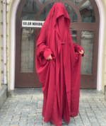 Elegant Maroon Irani Jilbab – Premium Full-Length Modest Wear - Image 3
