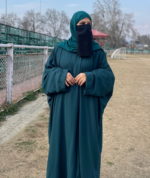 Bottle Green Baggy Abaya with Matching Hijab – Elegant Modest Set