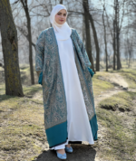 Serene Sky Blue Pashmina Abaya Set – Premium 2 Piece Layered Modest Outfit