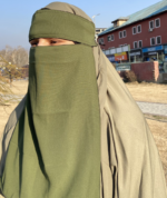 Double Side Long Nose Piece – Olive Green & Black Elegant Modest Accessory - Image 2