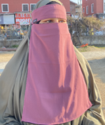 Double Side Long Nose Piece – Pink & Black Elegant Modest Accessory - Image 2