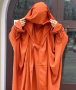 Vibrant Orange Irani Jilbab – Premium Full-Length Modest Wear - Image 2