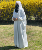 Classic White Baggy Abaya – Premium CBI Fabric Modest Wear
