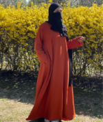 Everyday Orange Abaya – Lightweight Summer Modest Wear with Pockets