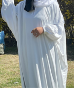 Classic White Baggy Abaya – Premium CBI Fabric Modest Wear - Image 2