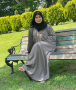 Taupe Grey Hand Embroidered Abaya with Hijab | Premium TikTok Fabric - Image 4