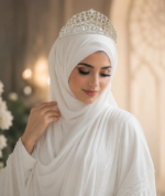 Royal Huriya Hijab Crown | Luxury Bridal Hijab Accessory - Image 2