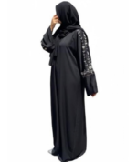 Luxury Front Open Party Wear Abaya with Hijab for Women - Image 2