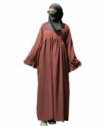 Chocolate Brown Frilled Flare Abaya with Hijab | Premium Firdous Fabric - Image 2