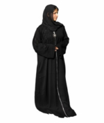 Black Hand Embroidered Abaya with Hijab | Luxury Modest Wear - Image 2