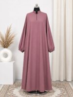 Classic pink Baggy Abaya – Premium firdous Fabric Modest Wear