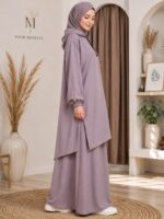 Noor Modesty Hoodie Top Set sand grey - Image 2