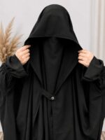 Noor Modesty Saudi  Jilbab/ irani jilbab  with Skirt – Black - Image 2