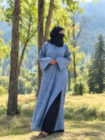 FROG_CUT ABAYA (BLUE CHECKERED)