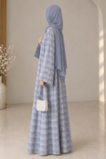 Women’s Loose Fit Crinkle Heavy Cotton Abaya | Modest Islamic Long Dress with 2 Pockets, 3 Front Buttons & Flared Sleeves | Comfortable Full-Length Abaya for Daily & Casual Wear - Image 2